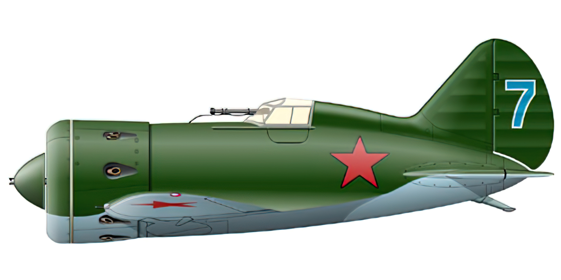 Polikarpov I 16 type 5 160 Aviapolka Reserve Blue 7 flown by Lt BN Yeremin June 1941 0A